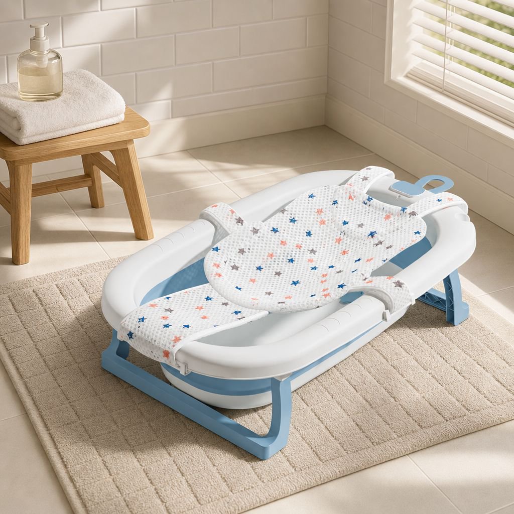 Foldable Large Baby Bath Tub, Suitable for Home Use for Newborns and Toddlers