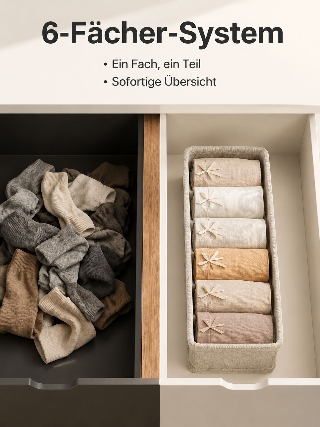 Faltbare Organizer Box für Socken und Unterwäsche
