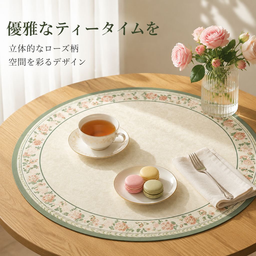高級感のある丸型リビングテーブル用デスクマット 家庭用
