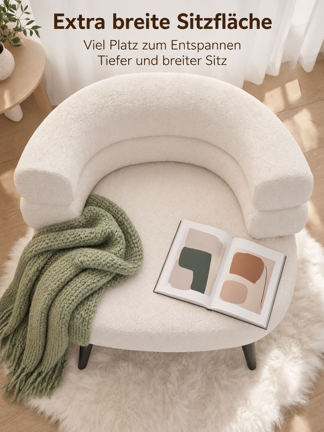Ergonomischer Polstersessel mit bequemem Sitz für Wohnzimmer und Schlafzimmer