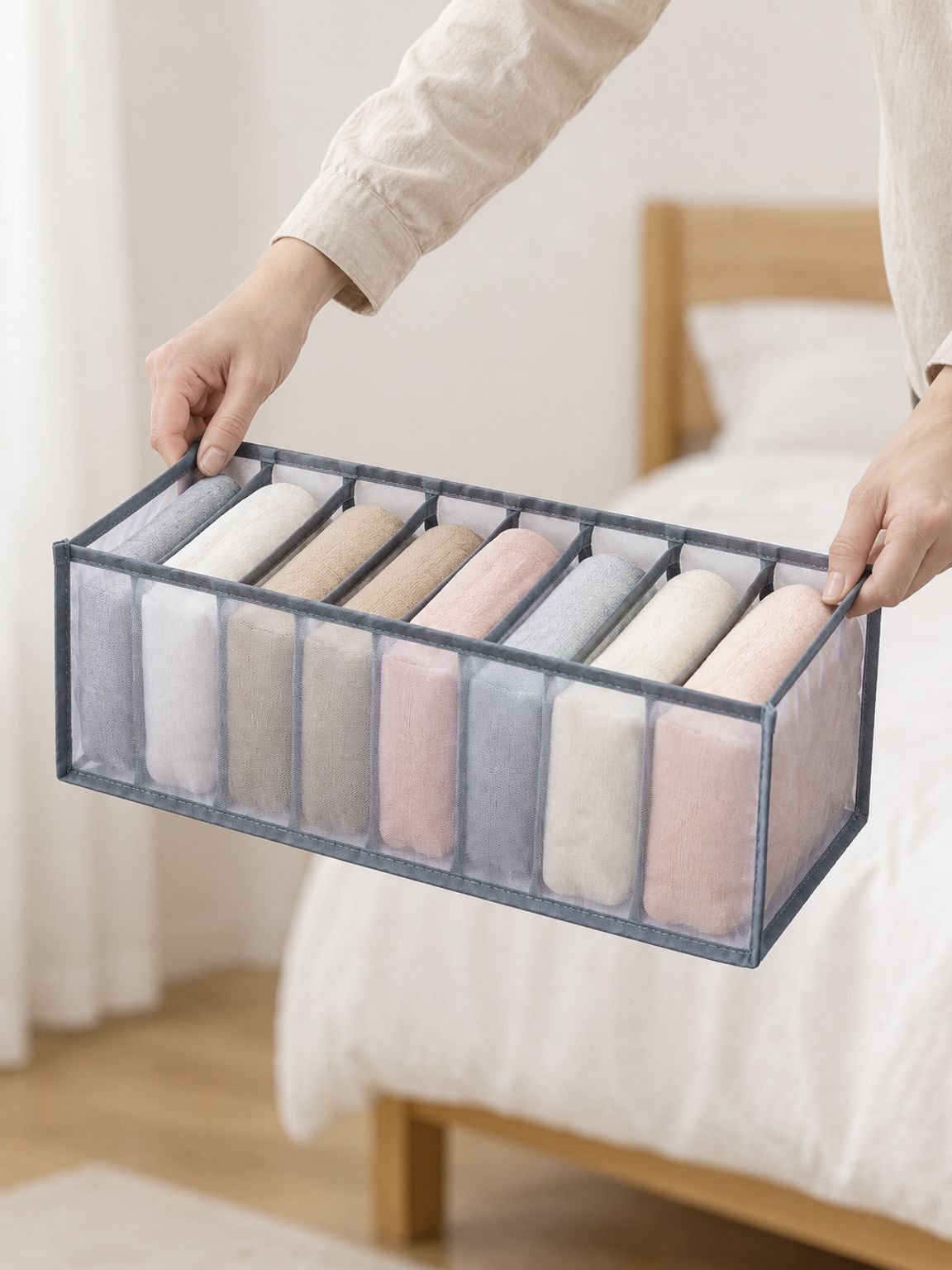 Unterwäsche Aufbewahrungsbox Schublade für Socken Box BH Panty Divider Grid Box Closet Home Compartm