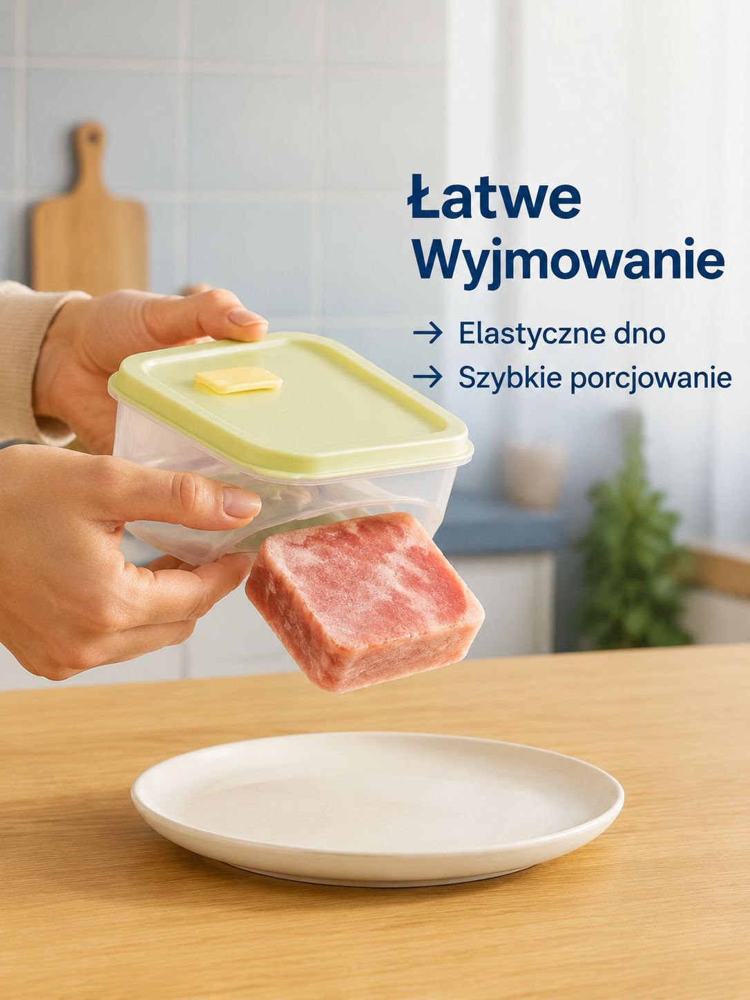 Pudełko z przegródkami do mrożonego mięsa do lodówki
