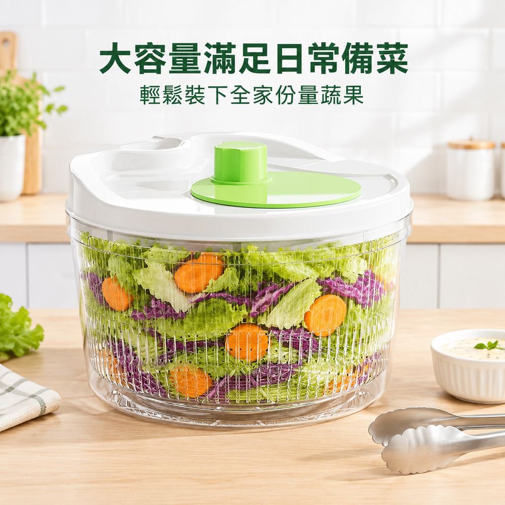 多功能瀝水籃廚房沙拉蔬菜洗菜籃脫水籃甩乾神器