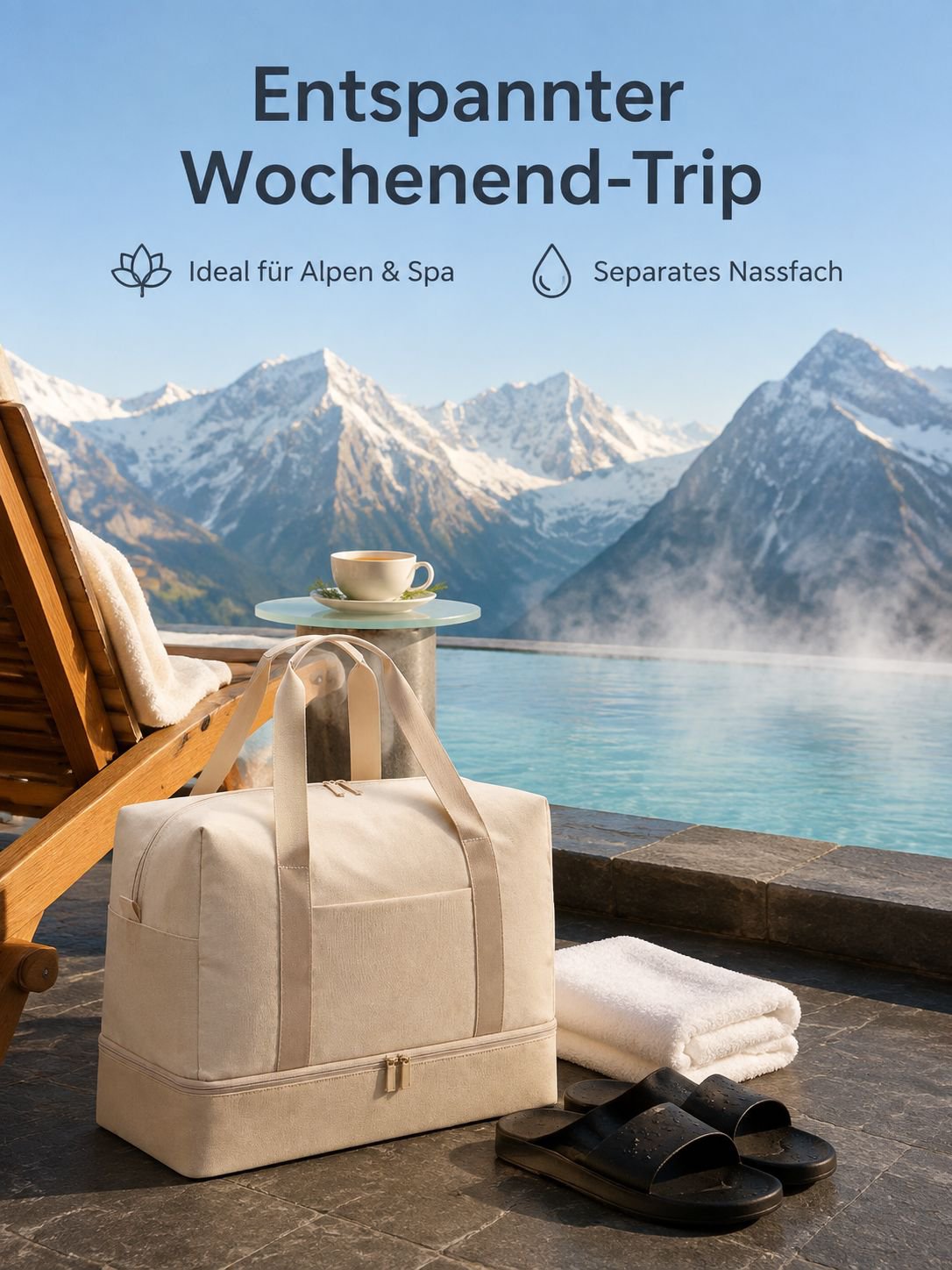 Tragbare Tasche mit Nass-Trocken-Trennung