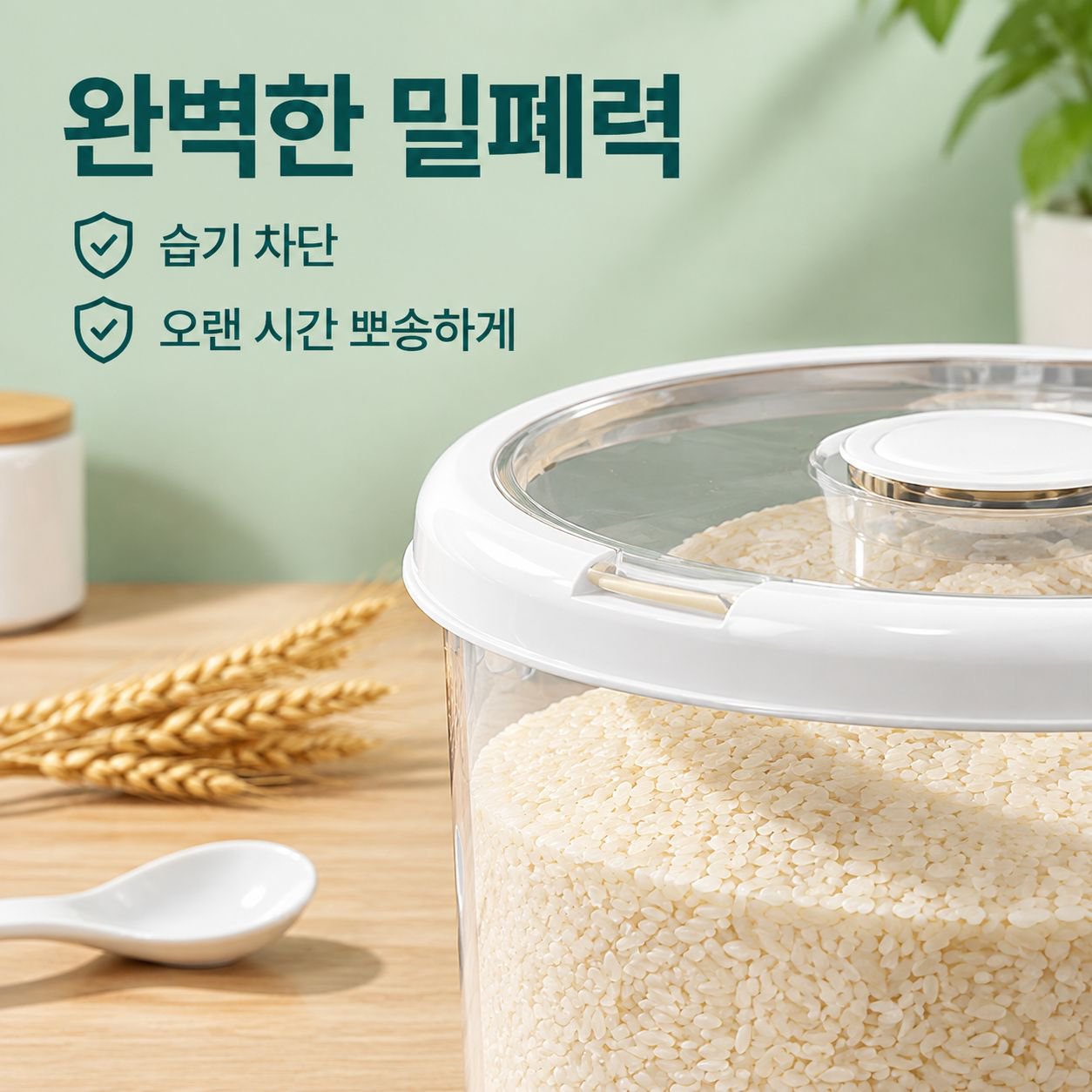 대용량 원형 투명 가정용 쌀통