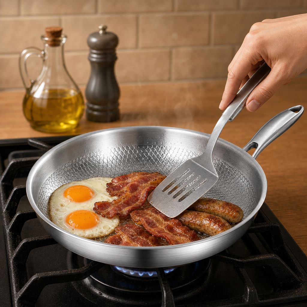 Uncoated non-stick frying pan