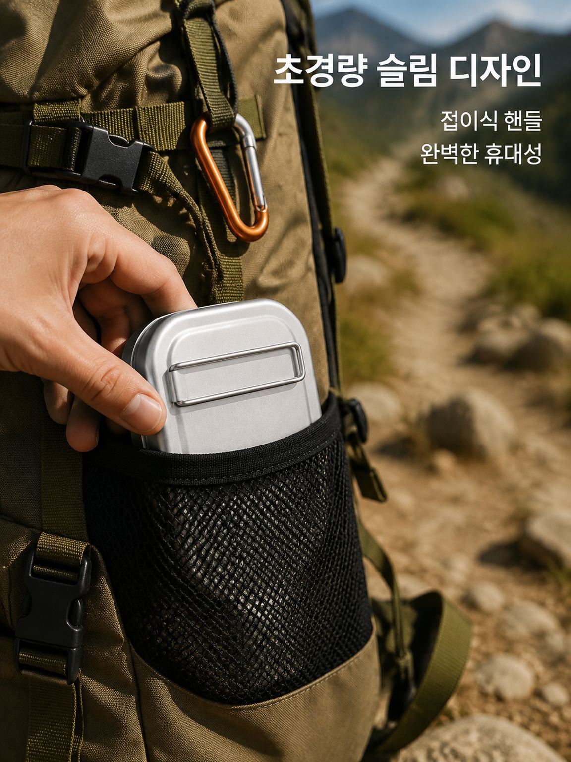 풀 알루미늄 도시락 손잡이 사각형 야외 캠핑