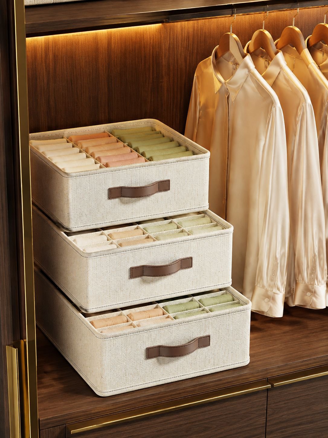 Boîte de rangement organisatrice à plaques épaisses, boîte à sous-vêtements
