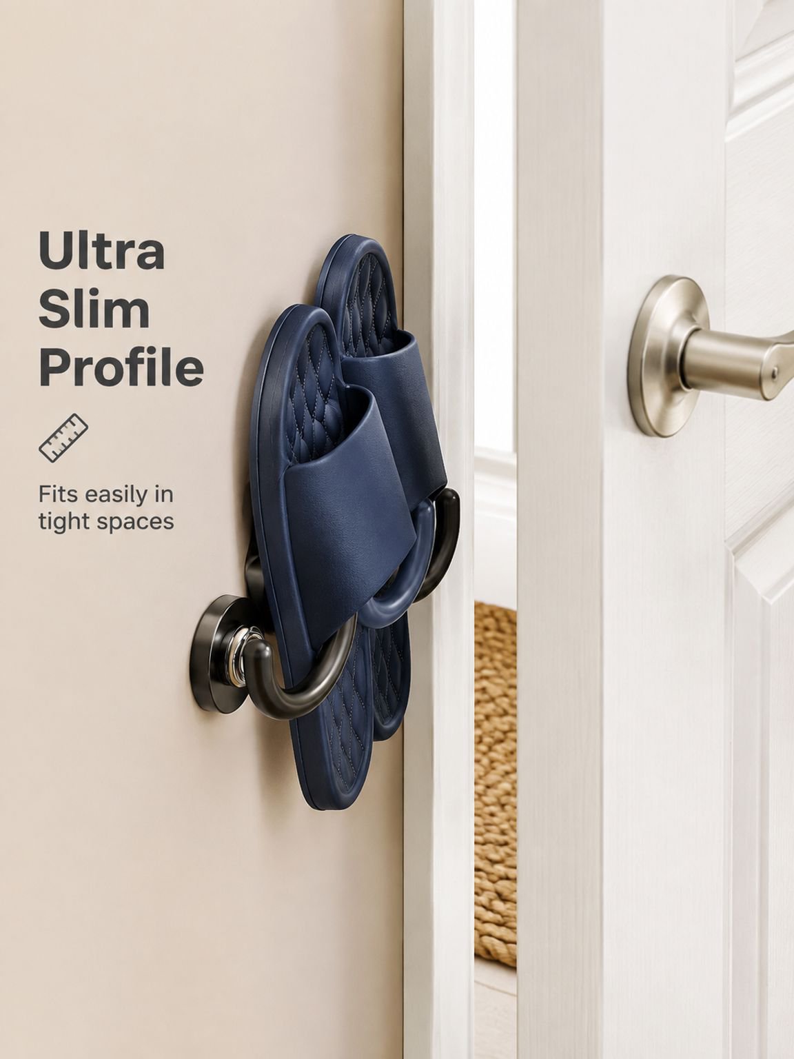 Waterproof draining shelf with slippers in bathroom