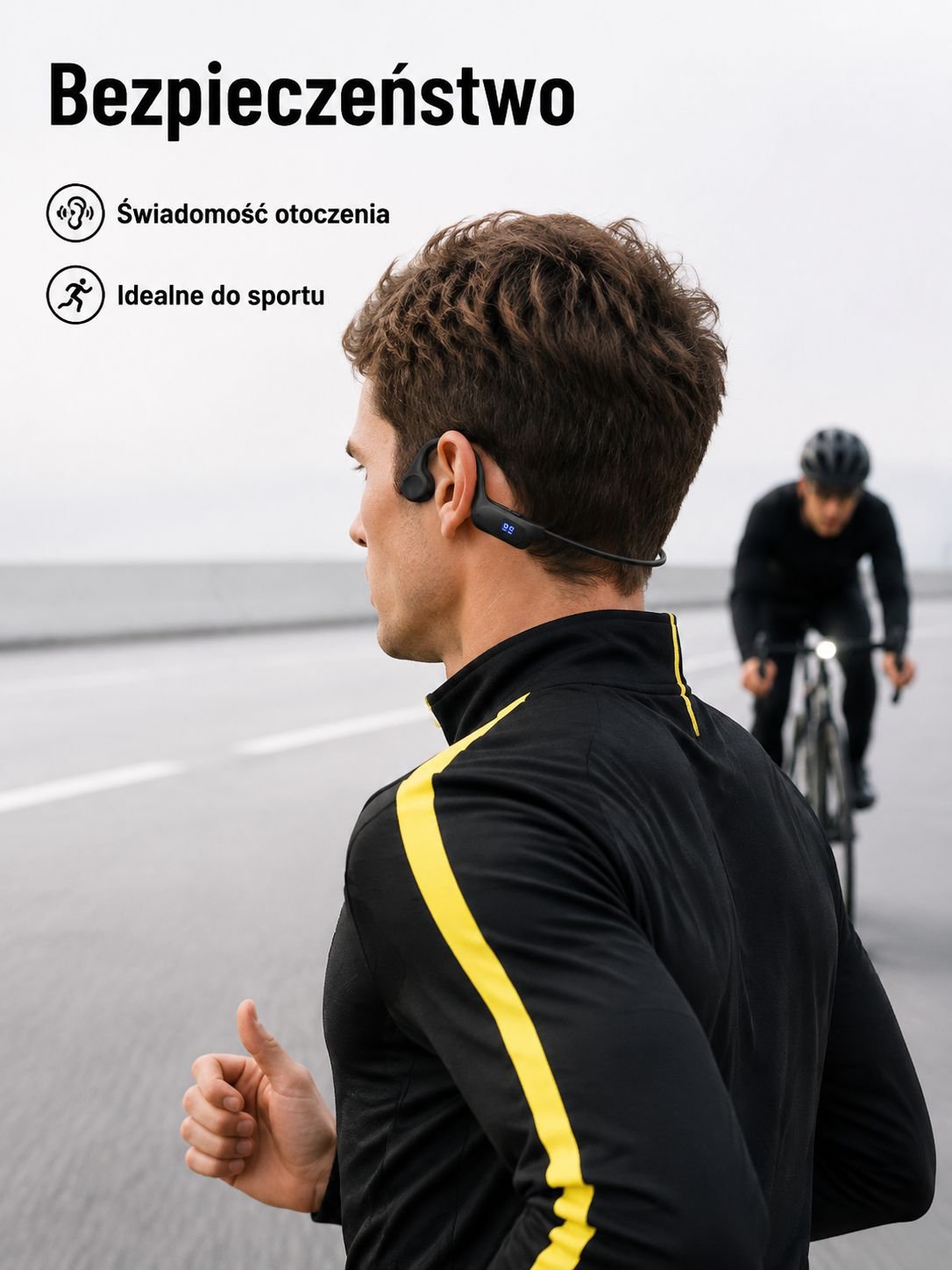 Słuchawki przewodnictwa kostnego Bluetooth z aparatem słuchowym