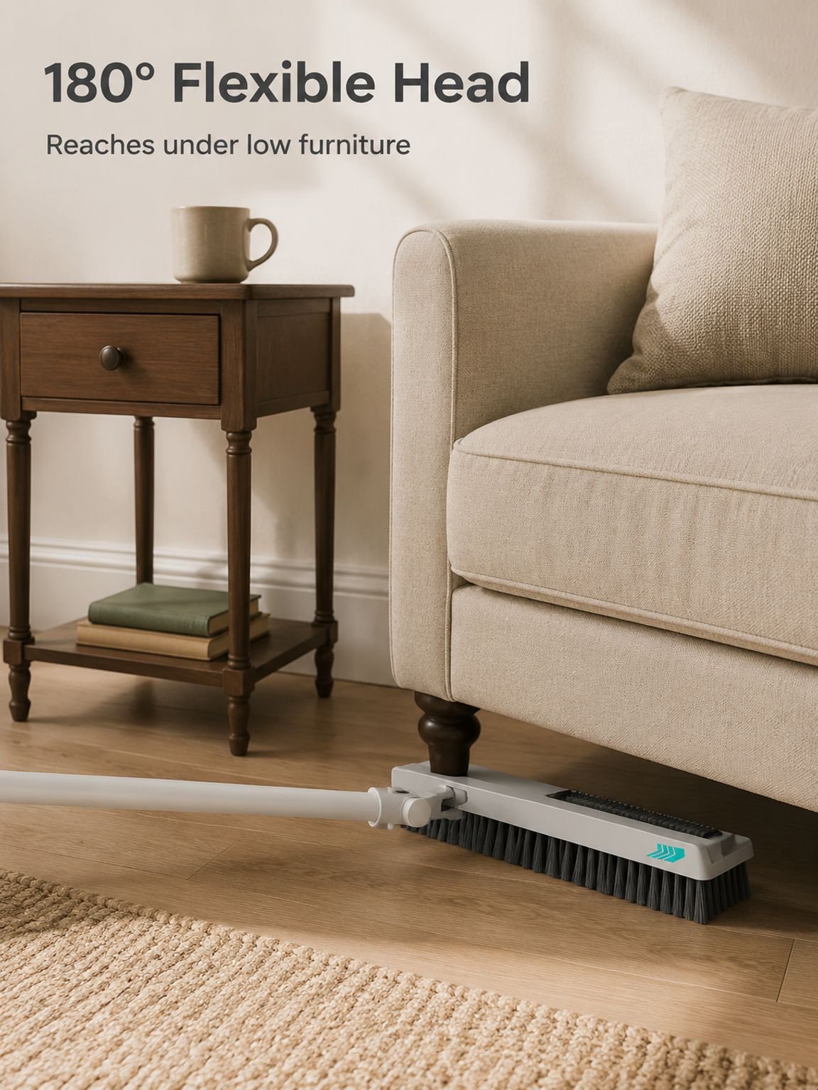Foldaway Soft-Bristle Broom and Dustpan Set