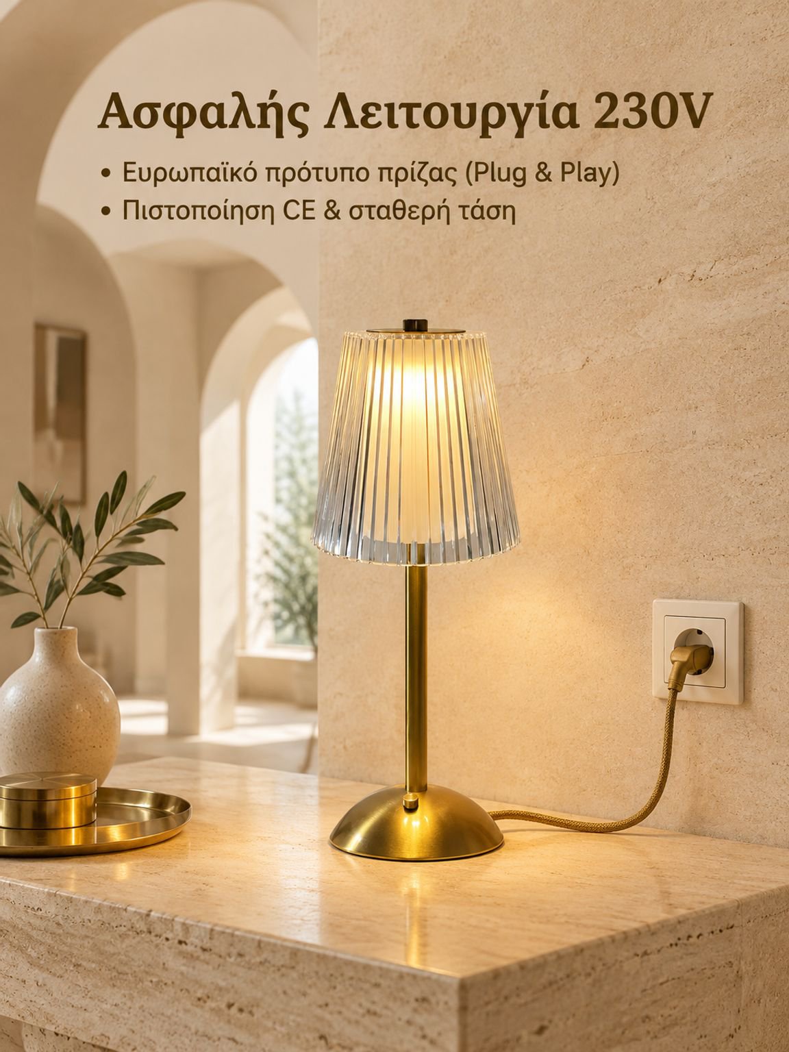 Επιτραπέζιο φωτιστικό από κρύσταλλο