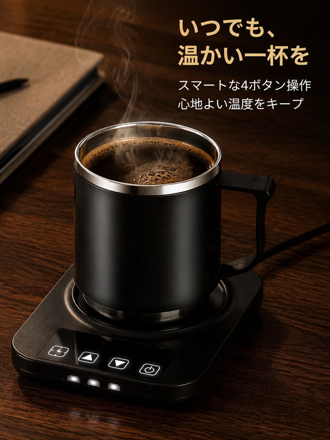 高級感のあるステンレス製コーヒーマグカップ