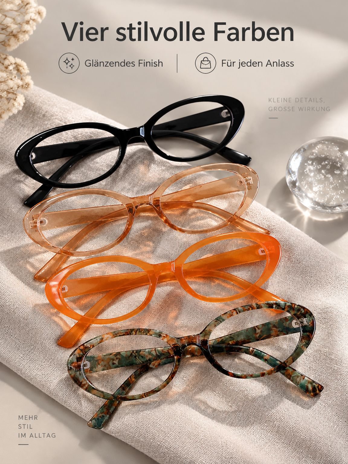 Neue ovale Blaulichtfilter-Brille im koreanischen College-Stil, schlicht und vielseitig