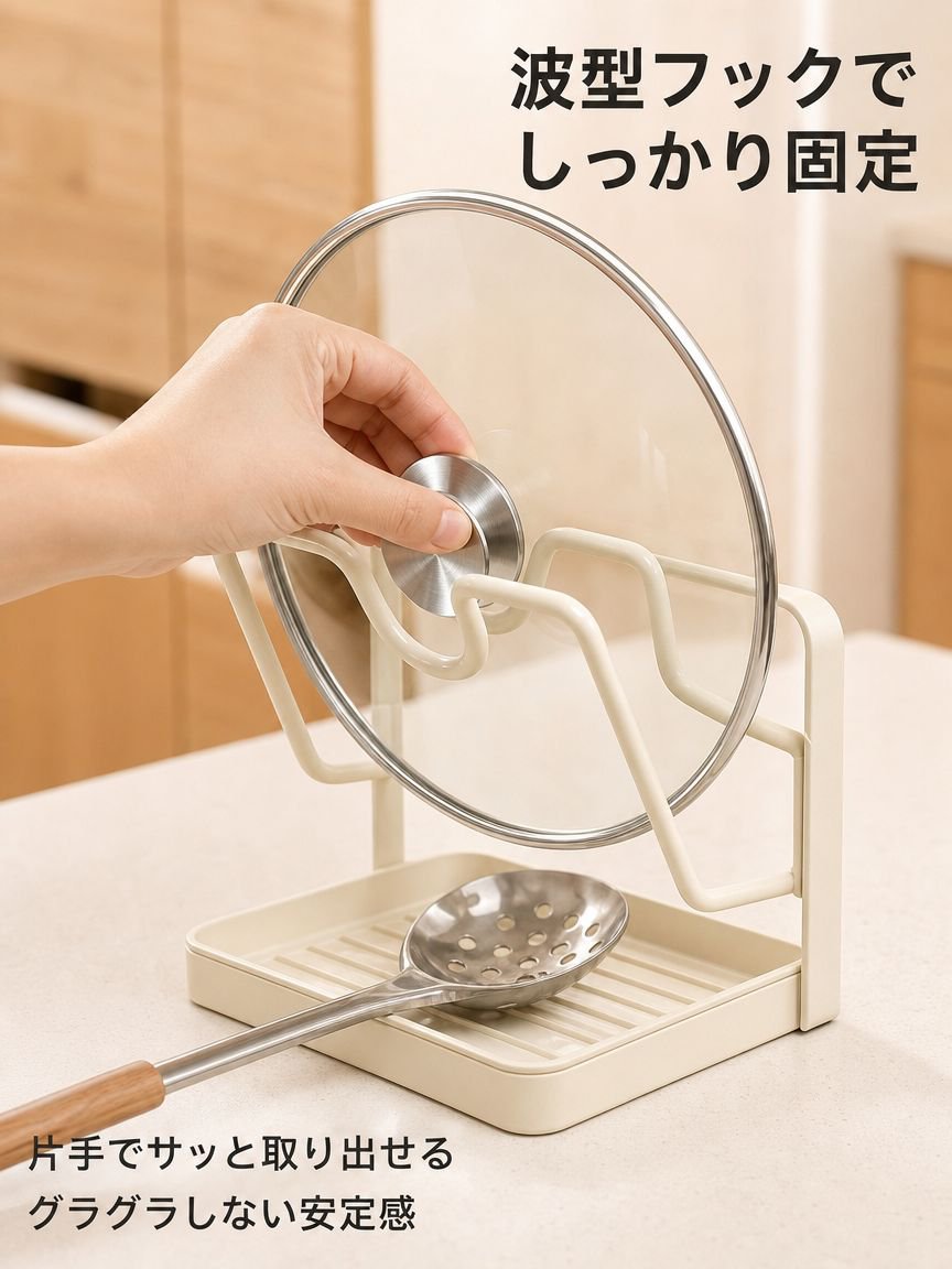 多機能鍋蓋収納ラックキッチンカウンター用