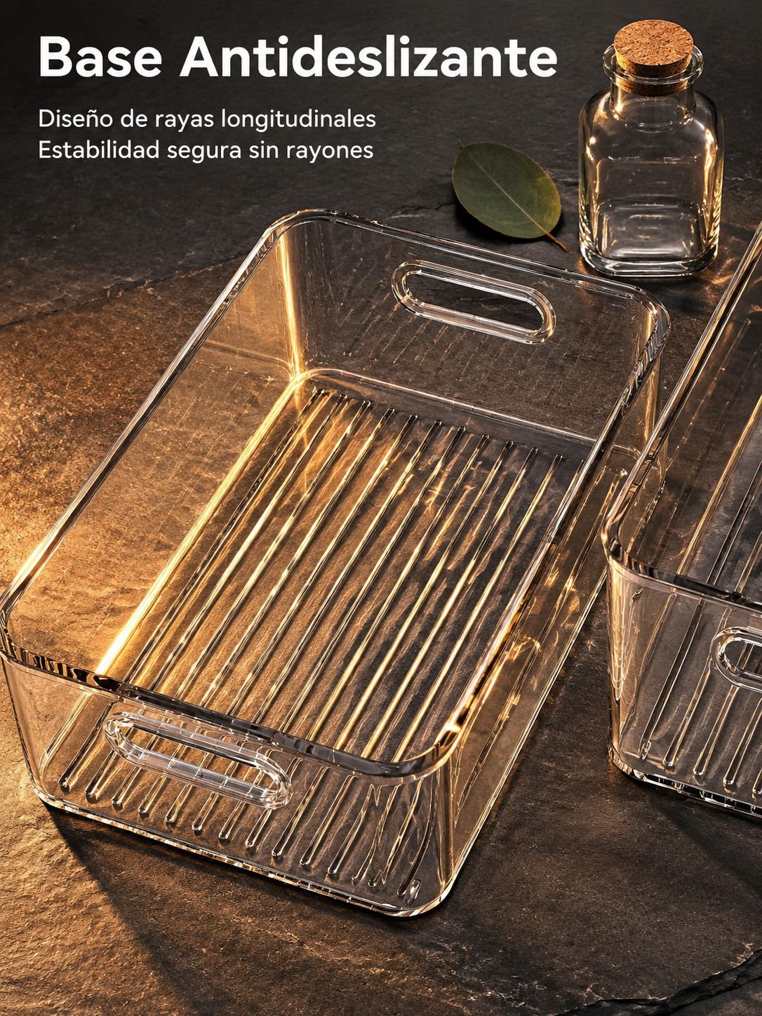 Caja organizadora de acrílico mediana con compartimentos para papelería