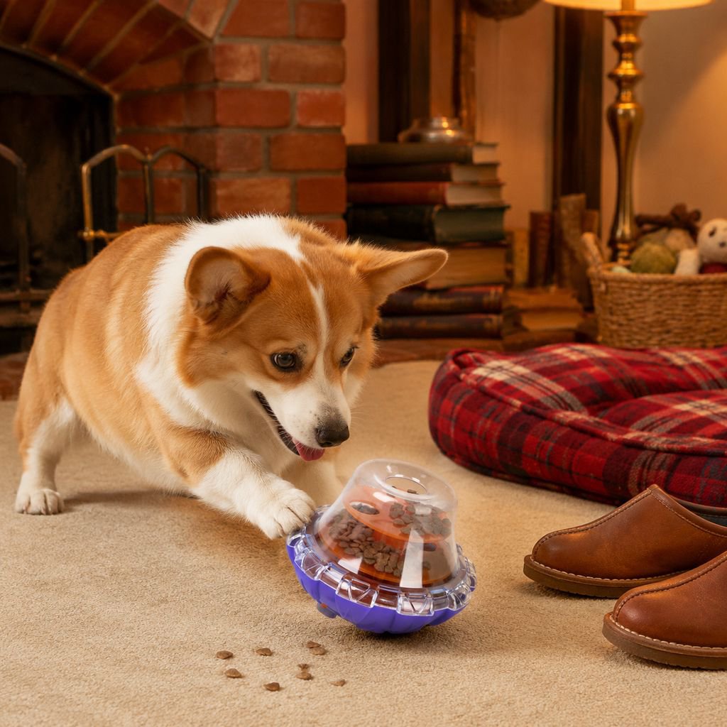New dog food-dispensing toy, educational cat toy, stress-relieving roly-poly food dispenser, pet sup