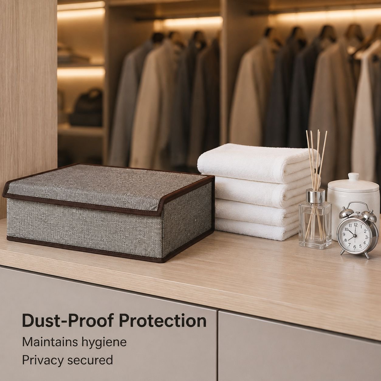 Household underwear and sock storage box with lid