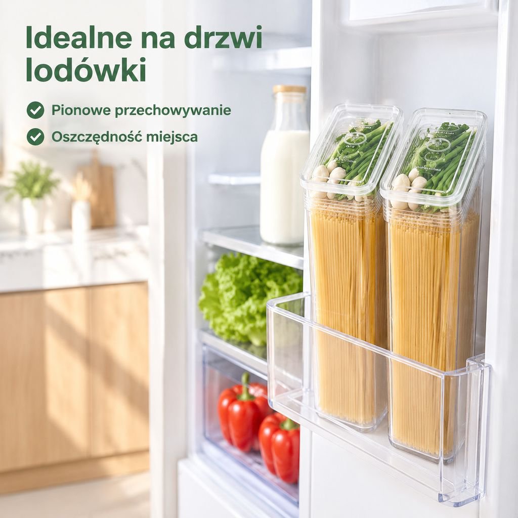 Pojemnik na makaron z przegródkami na szczypior, imbir i czosnek