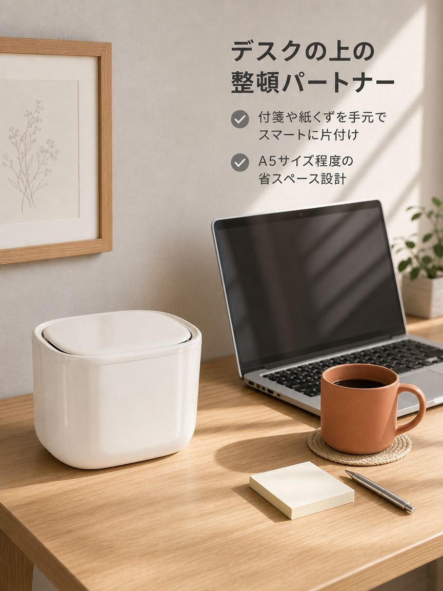 小型で便利なクリーム風ごみ箱の詳細画像