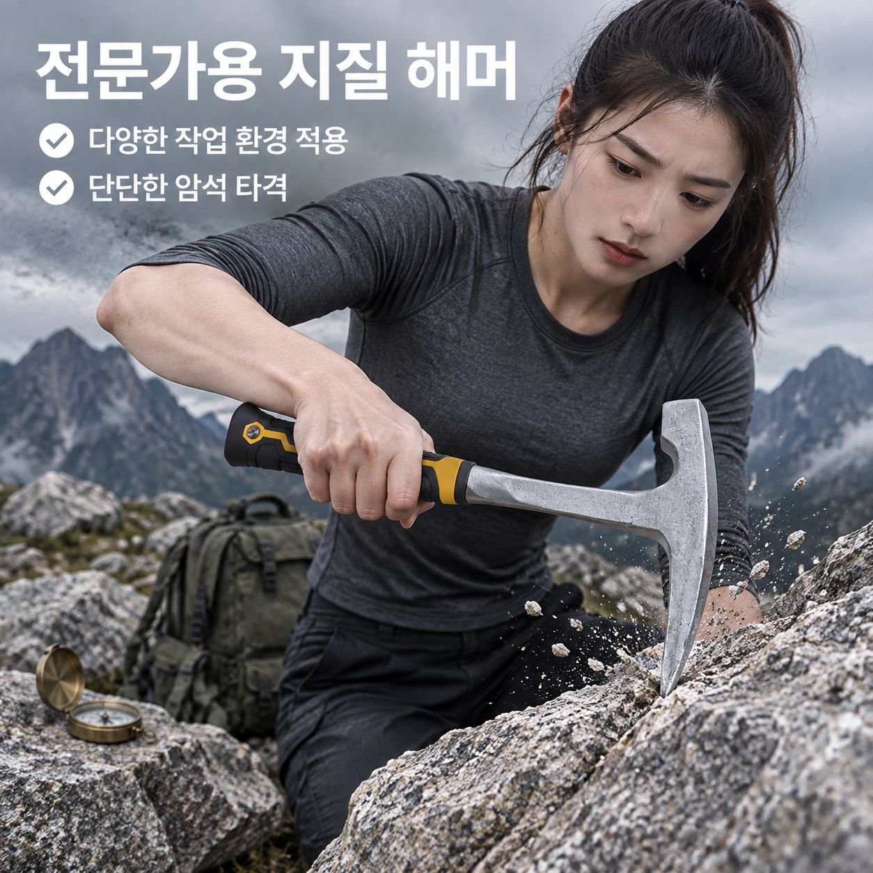 판금 지질 탐사 망치 다기능 뾰족머리 납작머리 채광 미장 곡괭이망치