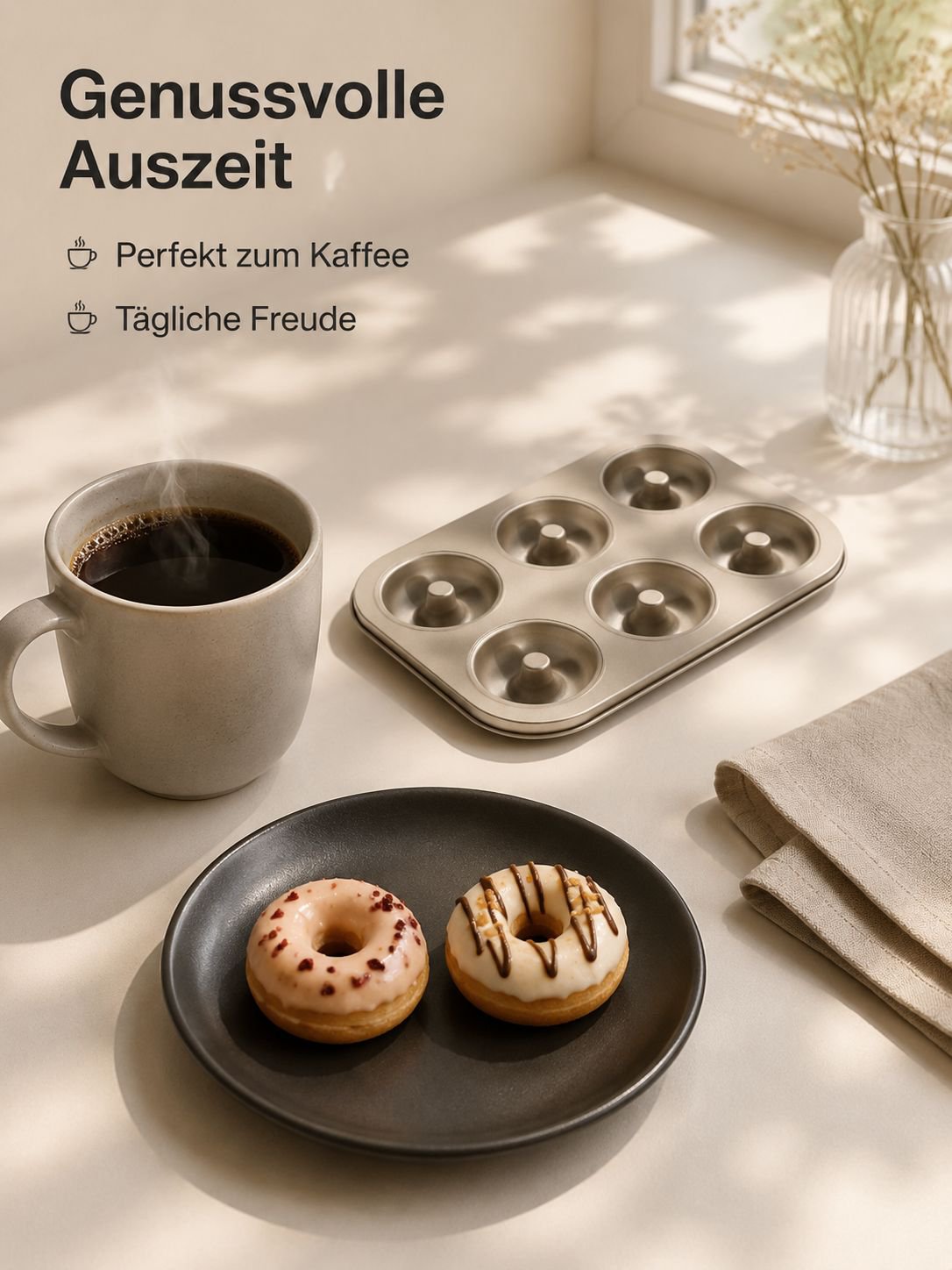 Donut Backform mit Muster, ideal für Partys und Feste