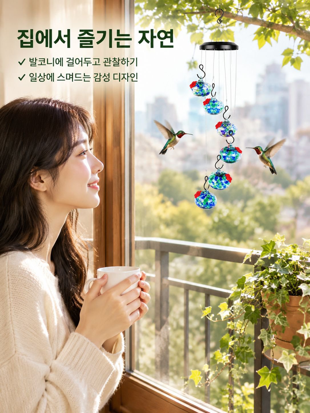 매달아 놓는 벌새 먹이통 유닛