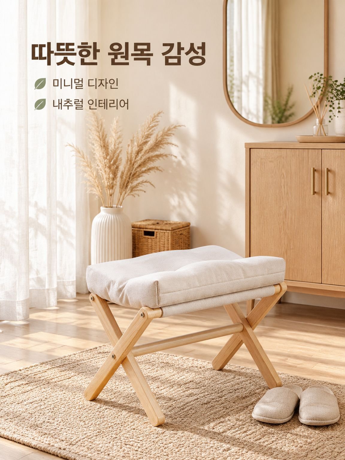 원목 신발 갈아입기용 의자