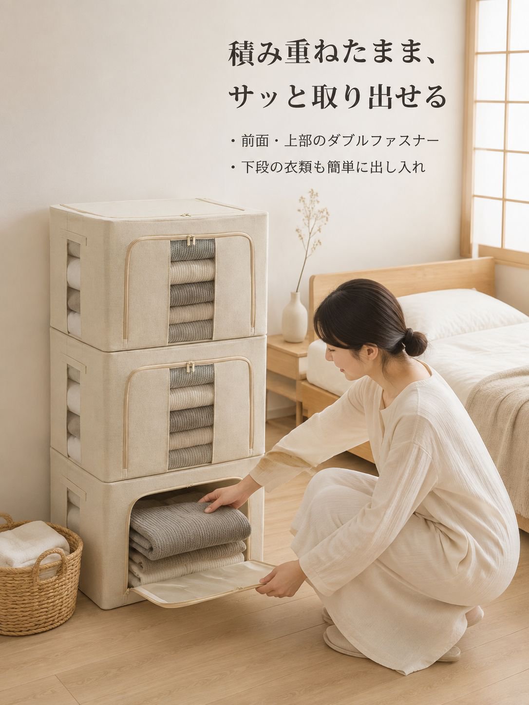 新型綿麻収納ボックス