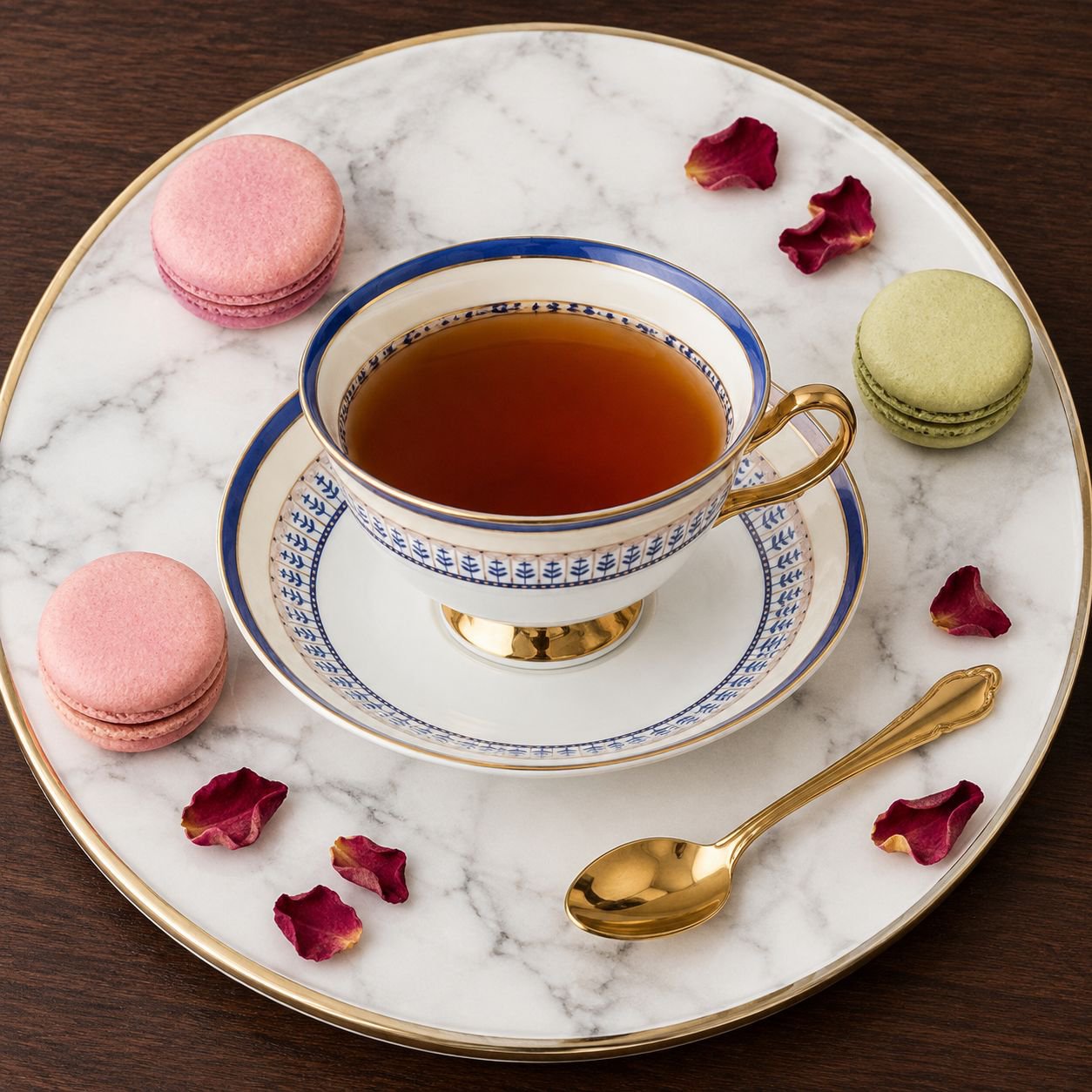 Golden edged bone china tea cup and saucer set