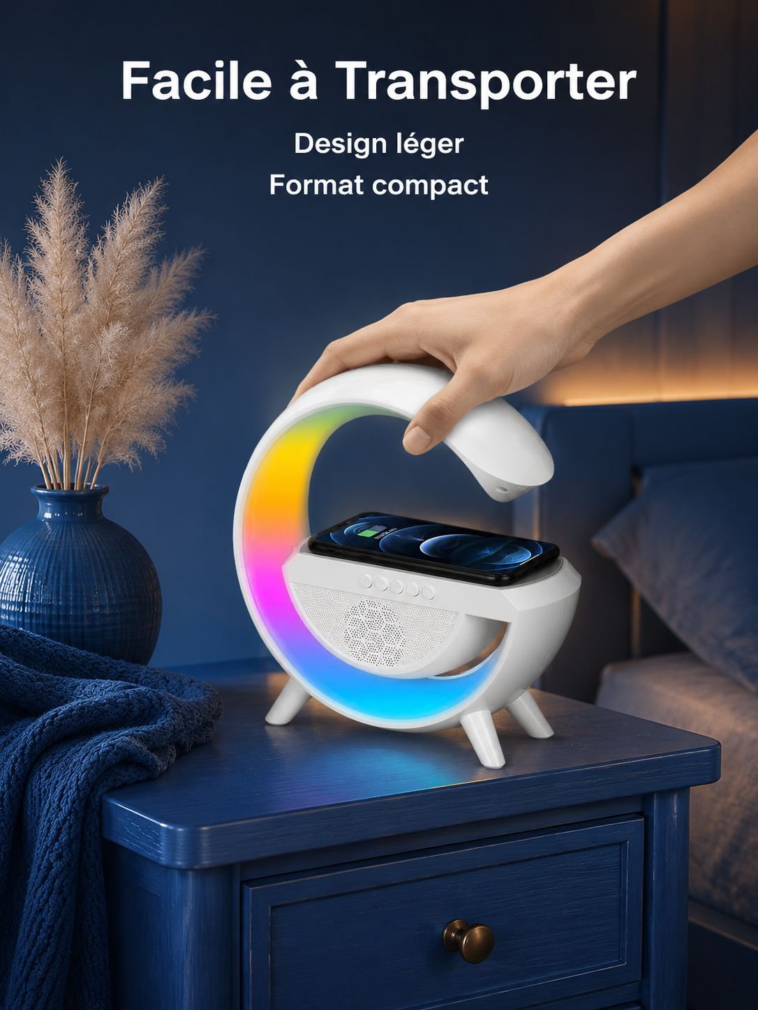 Enceinte Bluetooth avec veilleuse d’ambiance sans fil