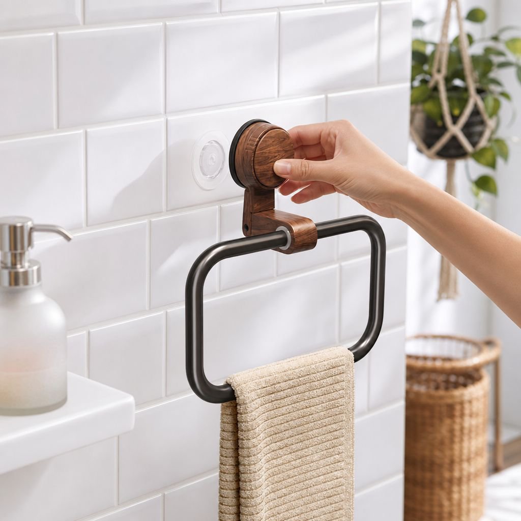 Eco-friendly wooden towel hanger for bathroom