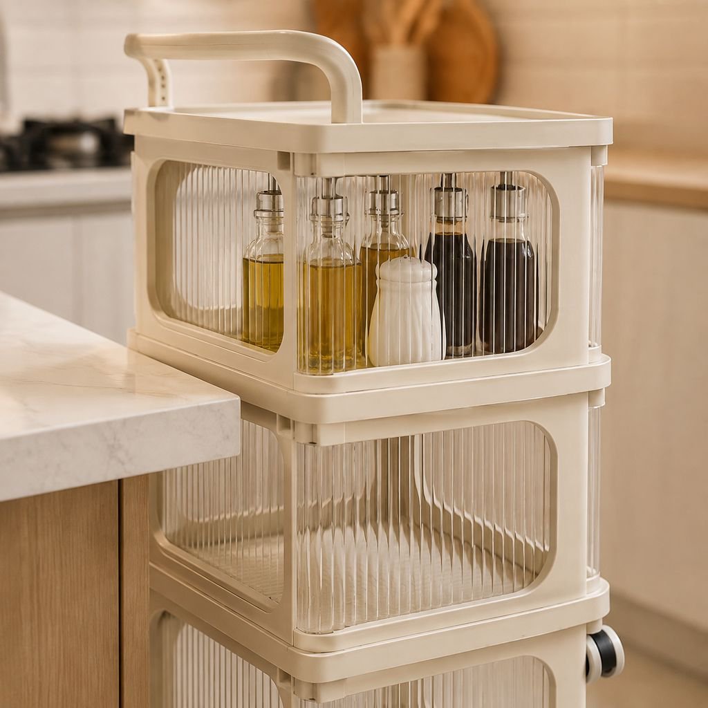Carrito de almacenamiento para baño con diseño compacto