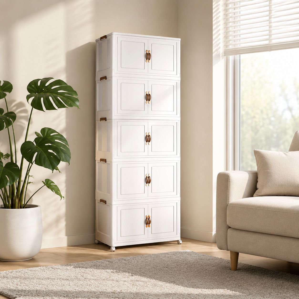 Foldable Multi-layer Storage Unit, Sleek and Durable for Versatile Organization