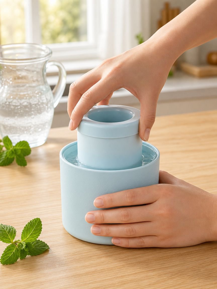 Silicone cylinder ice cube tray for cocktails and whiskey
