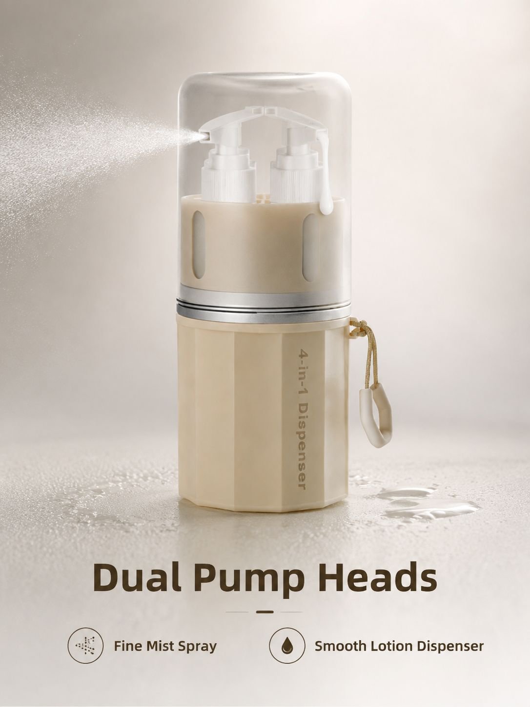 Wall-Mounted Travel Dispenser Bottles 4-in-1 Silicone Suction Shampoo & Shower Gel Set