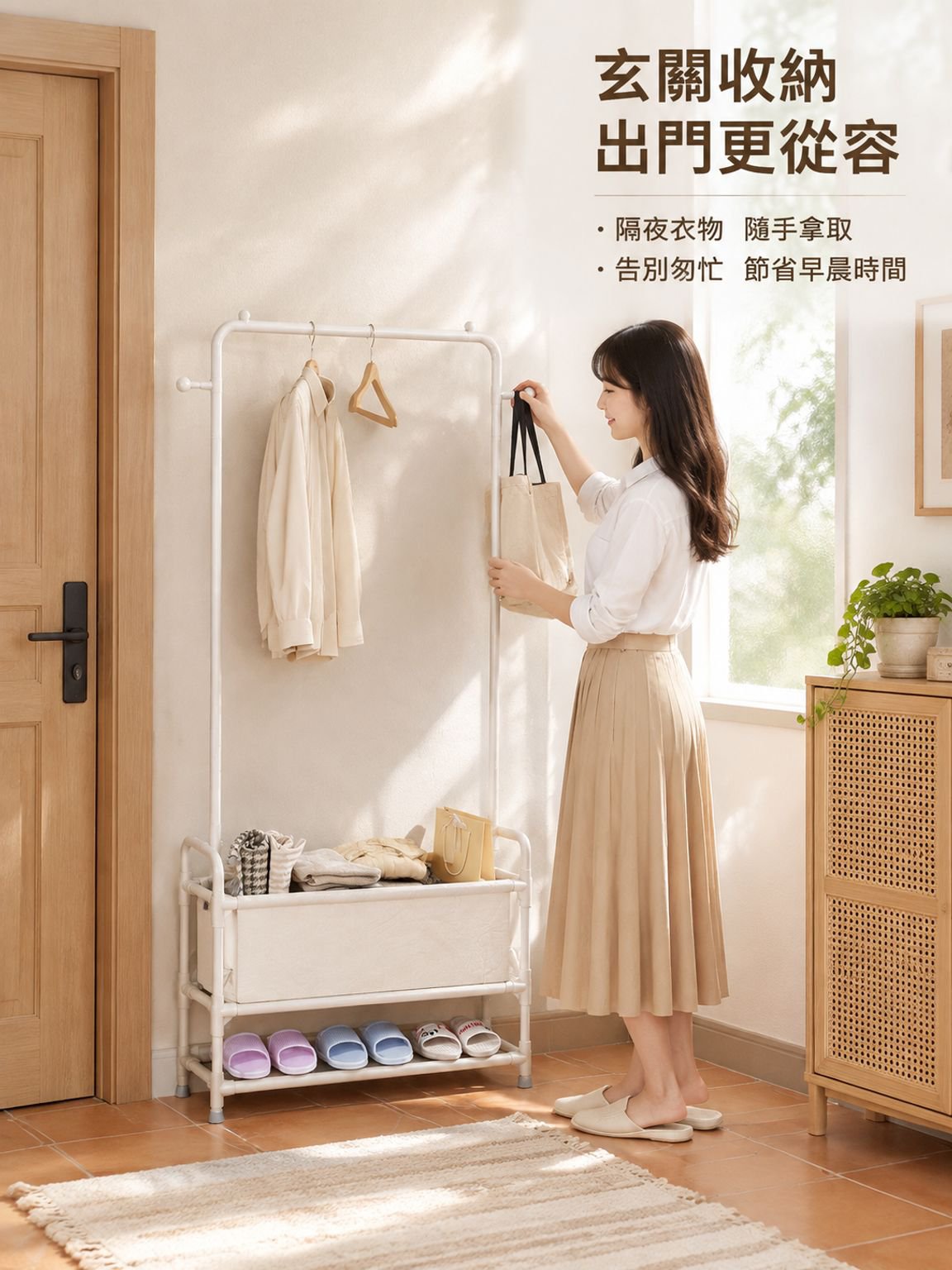 晾衣架子鞋架一體