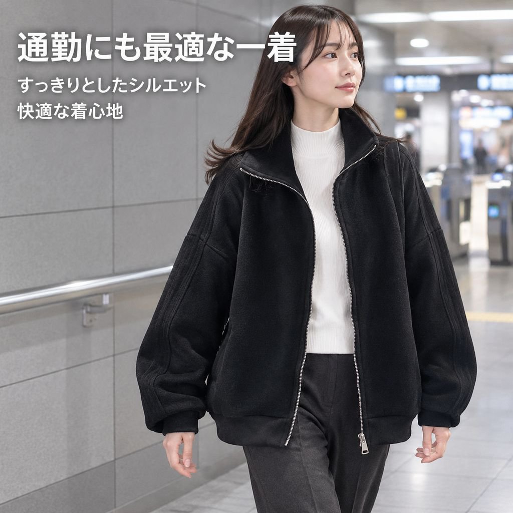 レディース スタジャン ショート丈 ブルゾン スポーティー カジュアル アウター
