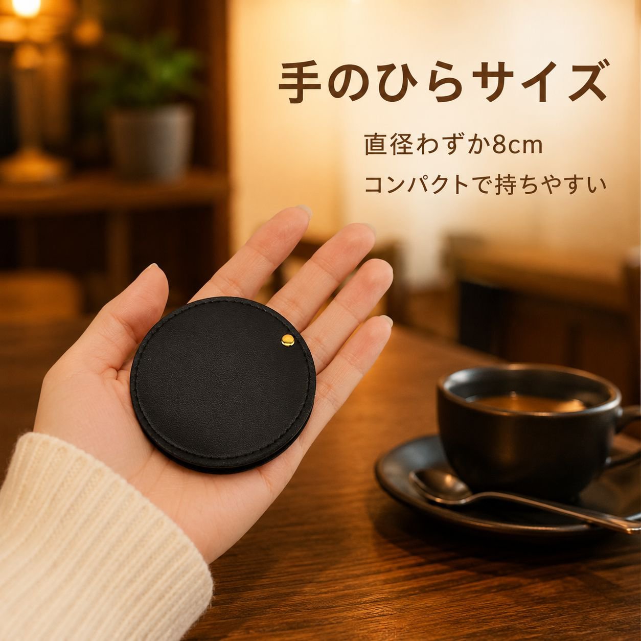 回転式丸型PUミニミラー