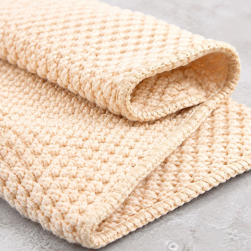 Close-up of lint-free microfiber cleaning towel texture