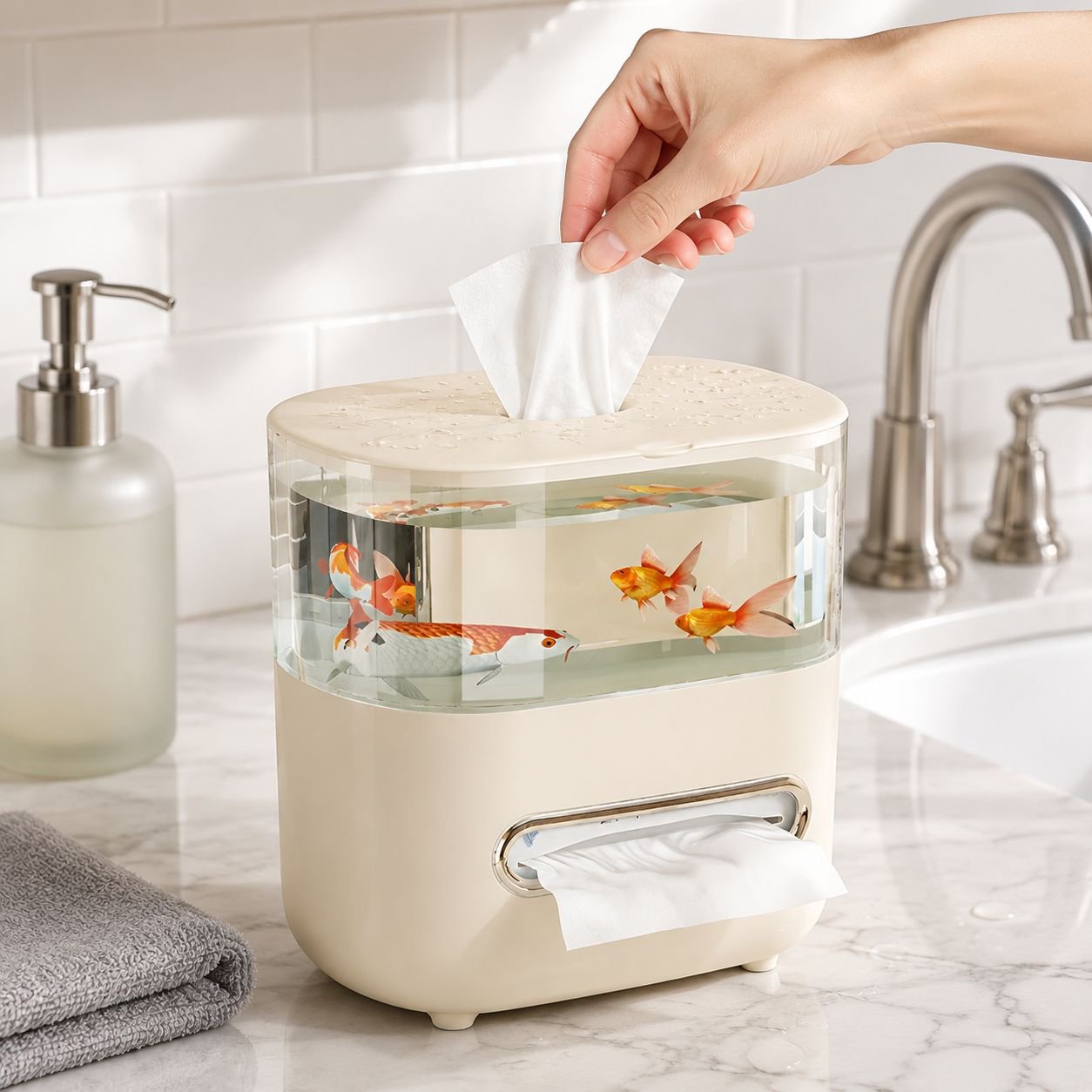 Double-Layer Large Tissue Holder for Aquarium Use