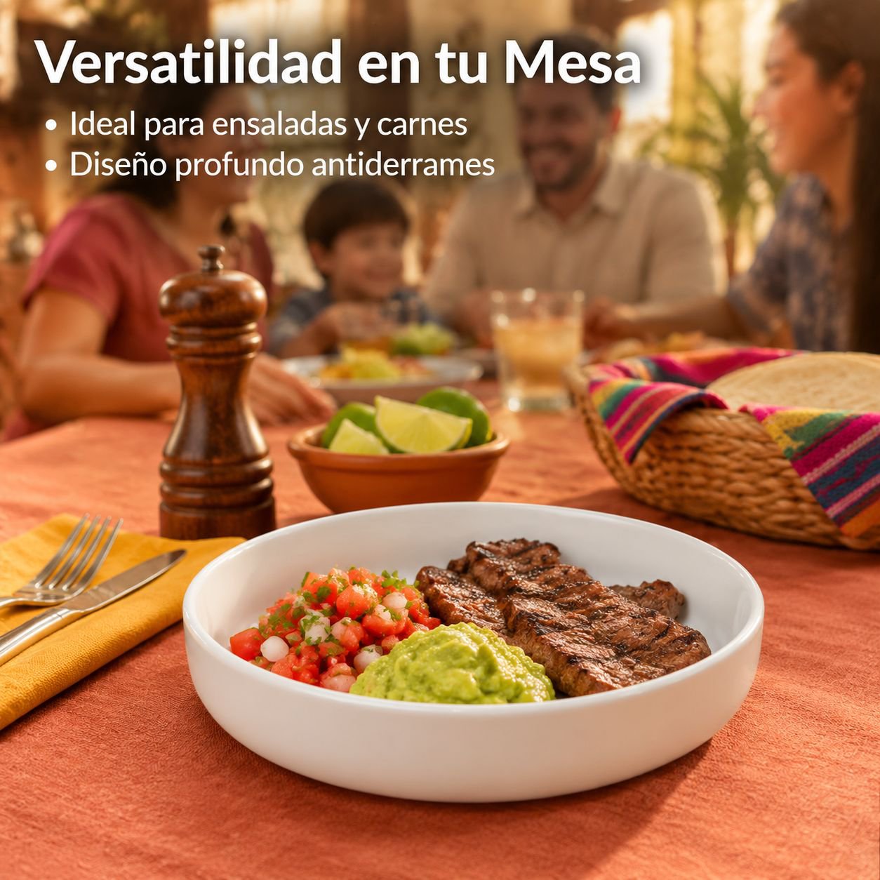 Plato de cerámica blanco puro