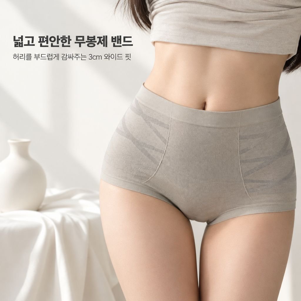 뱃살 고민 해결~ 신상 블랙 밴드 하이웨이스트 여성 속옷, 복부 보정, 힙업, 순면 여성 삼각팬티