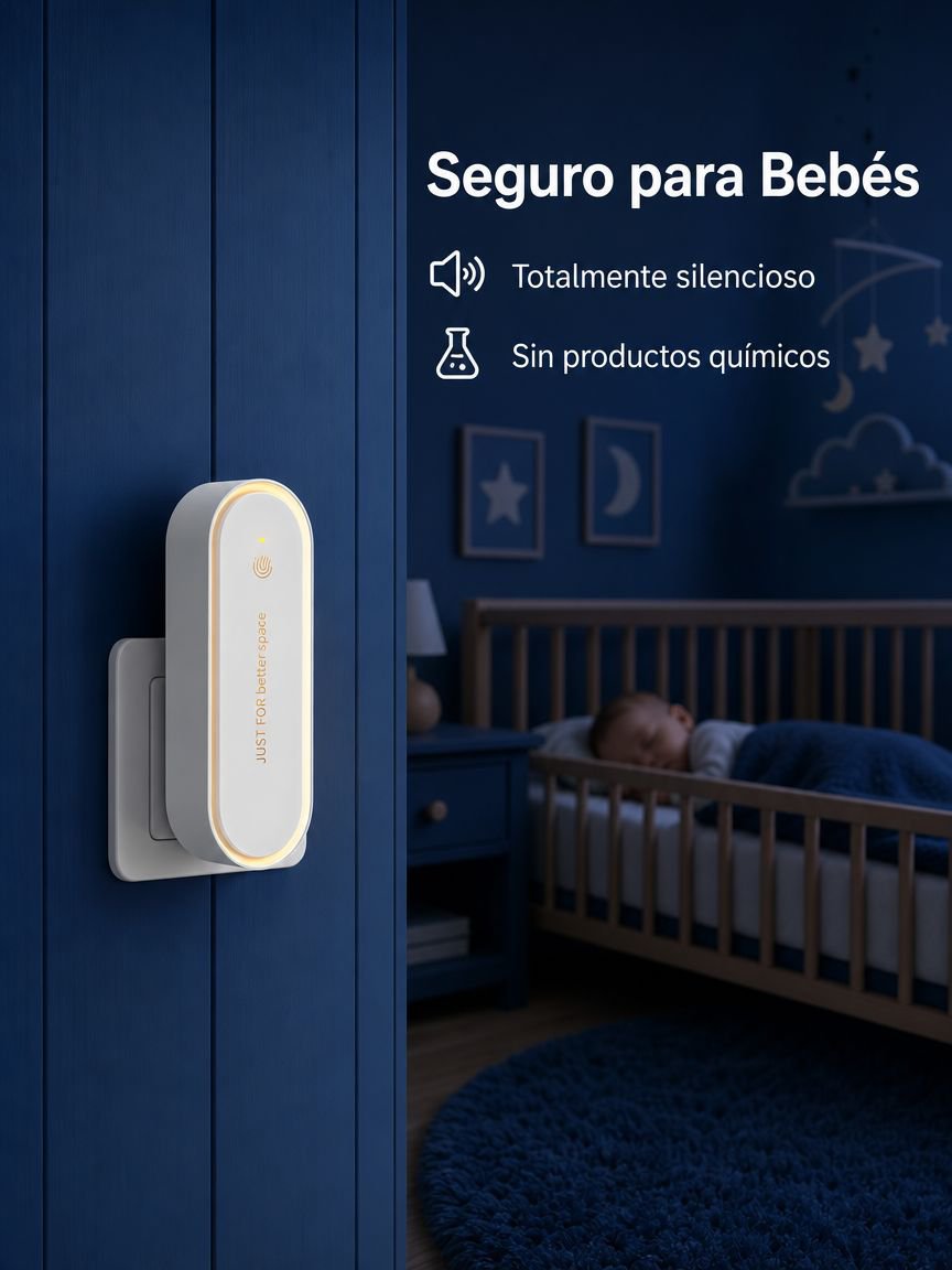 Eliminador ultrasónico de mosquitos silencioso con luz LED, protección 360°