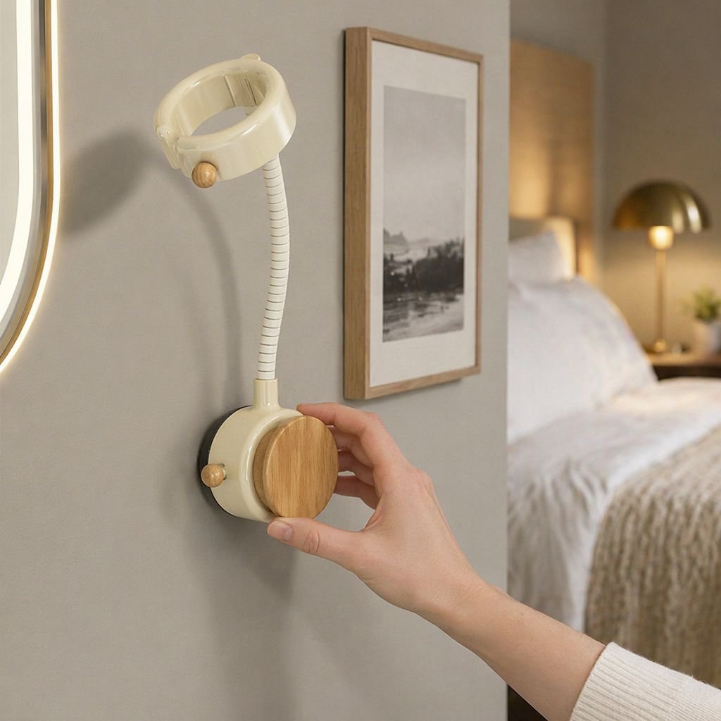 Wall-mounted Rotatable Storage Rack for Fans