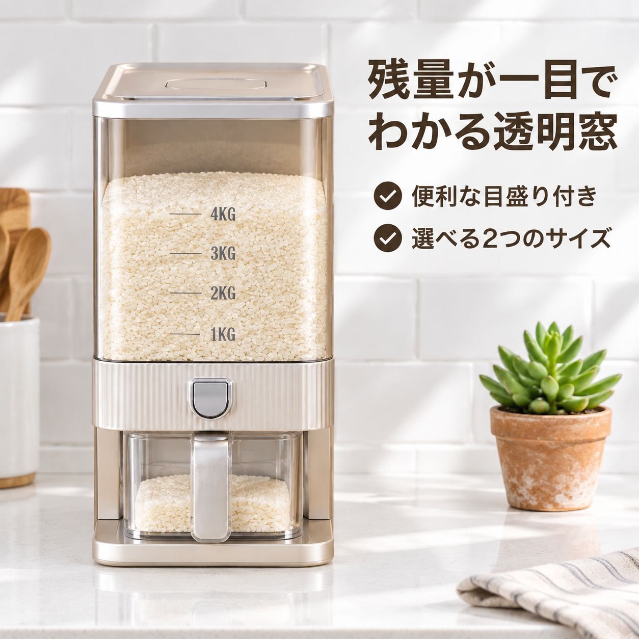 家庭用新型防虫防湿食品グレード密封米びつ