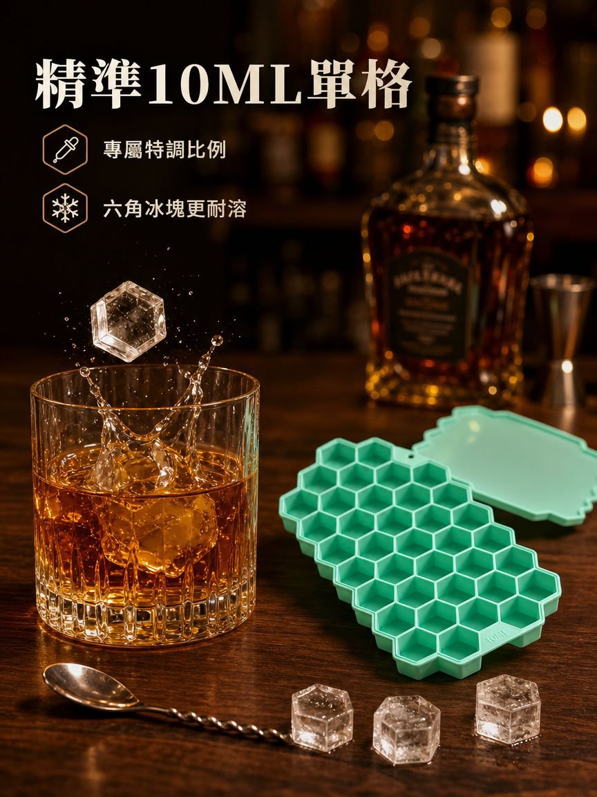 蜂窩矽膠製冰盒37格冰塊模具