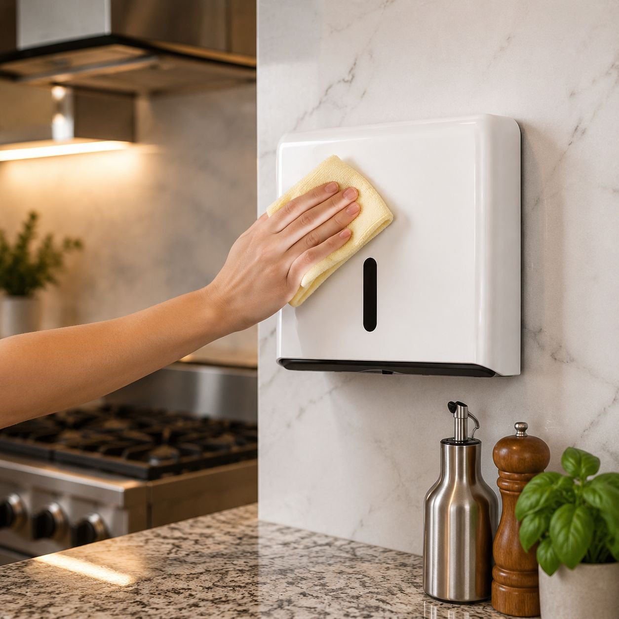 No-Drill Wall Mounted Tissue Box holding facial tissues