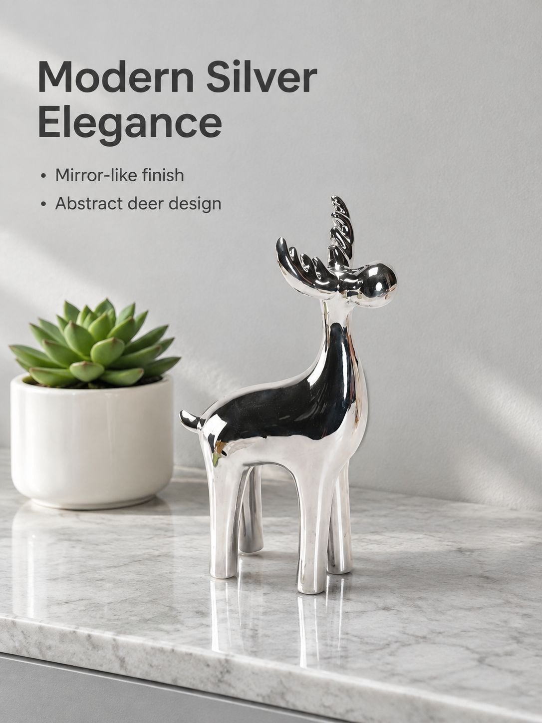 Ceramic deer electroplating process silver plated handicrafts ornaments
