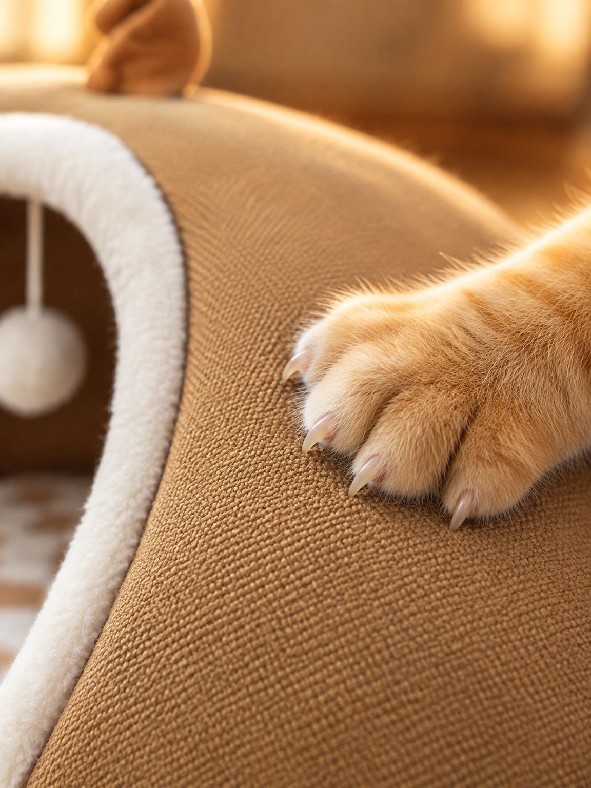 Túnel conectado a cueva para gatos con diseño divertido